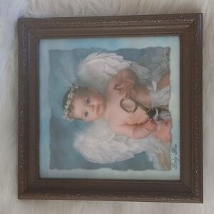 Lisa Jane Baby Blue Framed Angel Print